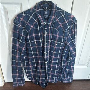 GAP Men's Blue Plaid Shirt